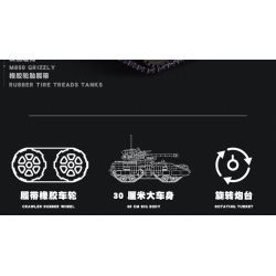 JIESTAR 61035 non  XE TĂNG M850 GRIZZLY bộ đồ chơi xếp lắp ráp ghép mô hình 1270 khối