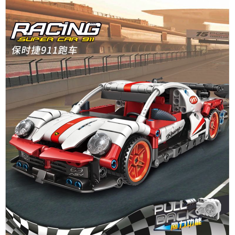 QIAO LE TONG 2311 non  XE THỂ THAO PORSCHE 911 LÙI bộ đồ chơi xếp lắp ráp ghép mô hình  RACING SUPER CAR 911 Kỹ Thuật Công Nghệ Cao Mô Hình Phương Tiện 501 khối