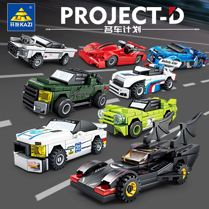 Kazi KY6100 6100 non Lego DỰ ÁN XE HƠI NỔI TIẾNG ĐUA 8 MẪU bộ đồ chơi xếp lắp ráp ghép mô hình Speed Champions Racing Cars PROJECT-D Đua Xe Công Thức