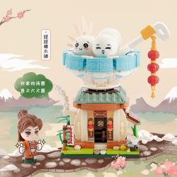 GEKKOSHA 801002 non  CẢNH PHỐ ẨM THỰC CỬA HÀNG TIANTIAN TANG SHUI bộ đồ chơi xếp lắp ráp ghép mô hình Creator Sáng Tạo 627 khối