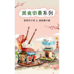 GEKKOSHA 801001 non  KHUNG CẢNH PHỐ ẨM THỰC NHÀ BÁNH BAO XIANGXIANG bộ đồ chơi xếp lắp ráp ghép mô hình Creator Sáng Tạo 707 khối