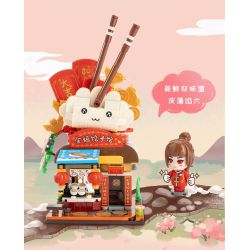 GEKKOSHA 801001 non  KHUNG CẢNH PHỐ ẨM THỰC NHÀ BÁNH BAO XIANGXIANG bộ đồ chơi xếp lắp ráp ghép mô hình Creator Sáng Tạo 707 khối