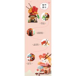 GEKKOSHA 801001 non  KHUNG CẢNH PHỐ ẨM THỰC NHÀ BÁNH BAO XIANGXIANG bộ đồ chơi xếp lắp ráp ghép mô hình Creator Sáng Tạo 707 khối