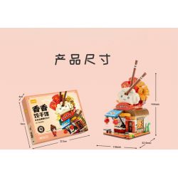 GEKKOSHA 801001 non  KHUNG CẢNH PHỐ ẨM THỰC NHÀ BÁNH BAO XIANGXIANG bộ đồ chơi xếp lắp ráp ghép mô hình Creator Sáng Tạo 707 khối