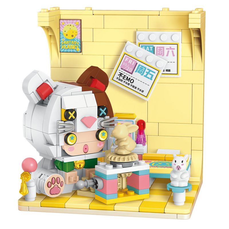 GEKKOSHA 802010 non  TIỆN DỤNG FU MEOW bộ đồ chơi xếp lắp ráp ghép mô hình LUCKY CAT