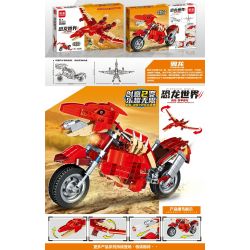 MINGDI 10068 non  THẾ GIỚI KHỦNG LONG PTERODACTYL - XE ĐẠP BỌC THÉP bộ đồ chơi xếp lắp ráp ghép mô hình Jurassic World 584 khối