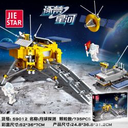 JIESTAR 59012 non  THÁM HIỂM MẶT TRĂNG bộ đồ chơi xếp lắp ráp ghép mô hình 735 khối