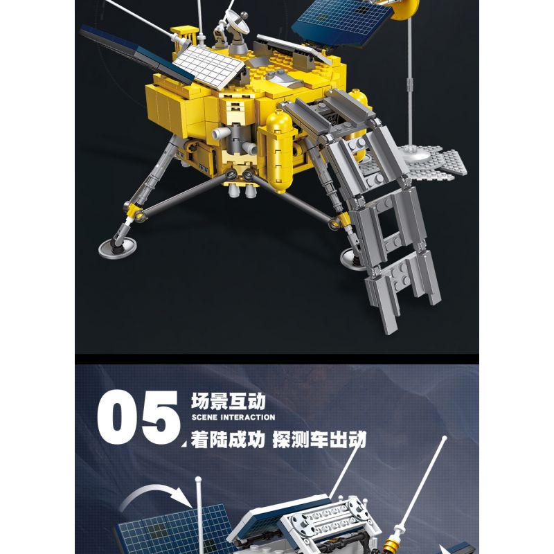 JIESTAR 59012 non  THÁM HIỂM MẶT TRĂNG bộ đồ chơi xếp lắp ráp ghép mô hình 735 khối