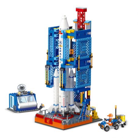 JIESTAR 59011 non  ĐUỔI THEO THIÊN HÀ TRUNG TÂM PHÓNG KHÔNG GIAN bộ đồ chơi xếp lắp ráp ghép mô hình 668 khối