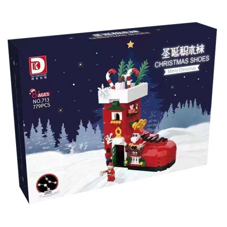 DK 713 non  TẤT GIÁNG SINH bộ đồ chơi xếp lắp ráp ghép mô hình Christmas CHRISTMAS SHOES 779 khối