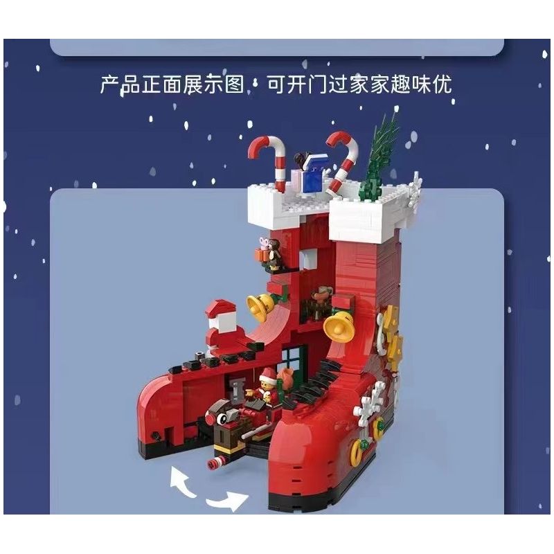 DK 713 non  TẤT GIÁNG SINH bộ đồ chơi xếp lắp ráp ghép mô hình Christmas CHRISTMAS SHOES 779 khối
