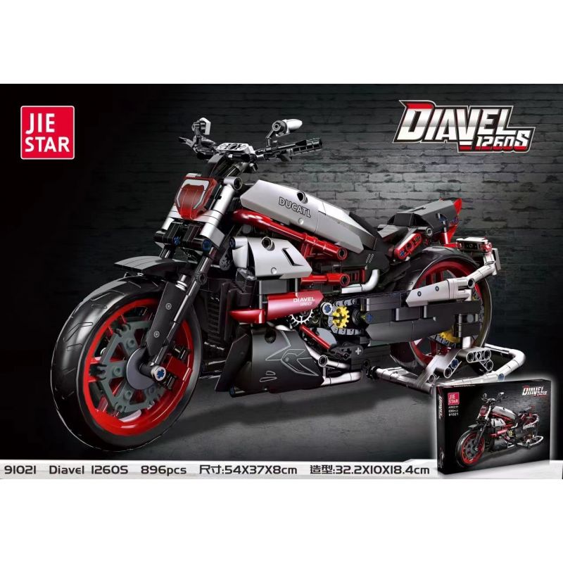 JIESTAR 91021 non  DUCATI DIAVEL 1260S bộ đồ chơi xếp lắp ráp ghép mô hình  Kỹ Thuật Công Nghệ Cao Mô Hình Phương Tiện 896 khối