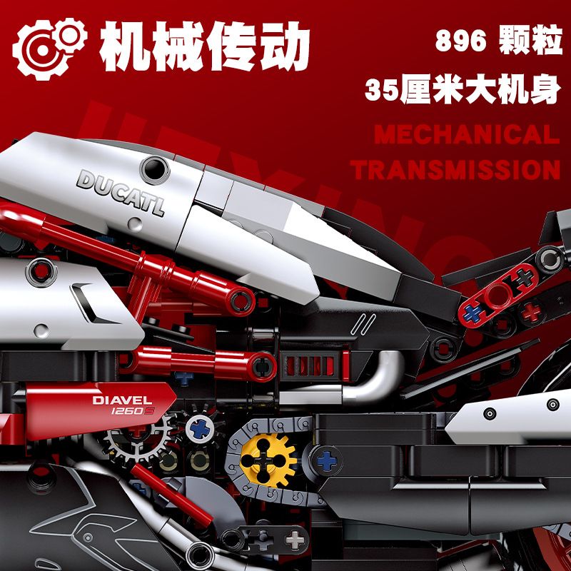 JIESTAR 91021 non  DUCATI DIAVEL 1260S bộ đồ chơi xếp lắp ráp ghép mô hình  Kỹ Thuật Công Nghệ Cao Mô Hình Phương Tiện 896 khối