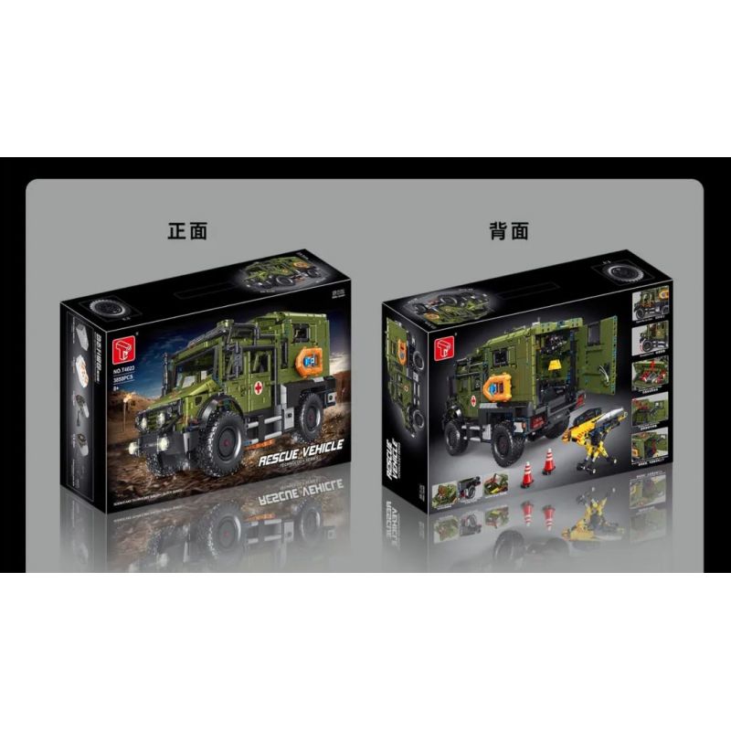 TEGOLE T4023 4023 non  XE CỨU HỘ UNIMOG tỷ lệ 1:11 bộ đồ chơi xếp lắp ráp ghép mô hình  RESCUE VEHICLE Kỹ Thuật Công Nghệ Cao Mô Hình Phương Tiện 3850 khối