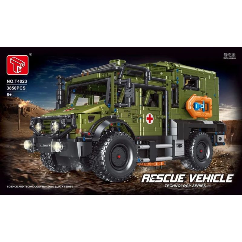 TEGOLE T4023 4023 non  XE CỨU HỘ UNIMOG tỷ lệ 1:11 bộ đồ chơi xếp lắp ráp ghép mô hình  RESCUE VEHICLE Kỹ Thuật Công Nghệ Cao Mô Hình Phương Tiện 3850 khối