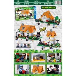 ZHEGAO QL2506 2506 non  NGÔI NHÀ HẺO LÁNH bộ đồ chơi xếp lắp ráp ghép mô hình Minecraft CUBE WORLD Game Xây Dựng 614 khối
