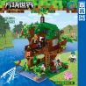 ZHEGAO QL2504 2504 non  NHÀ RỪNG ĐẢO CÁ bộ đồ chơi xếp lắp ráp ghép mô hình Minecraft CUBE WORLD Game Xây Dựng 446 khối