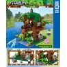 ZHEGAO QL2504 2504 non  NHÀ RỪNG ĐẢO CÁ bộ đồ chơi xếp lắp ráp ghép mô hình Minecraft CUBE WORLD Game Xây Dựng 446 khối