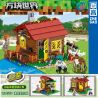 ZHEGAO QL2503 2503 non  TÚP LỀU CỦA NGƯ DÂN bộ đồ chơi xếp lắp ráp ghép mô hình Minecraft CUBE WORLD Game Xây Dựng 399 khối