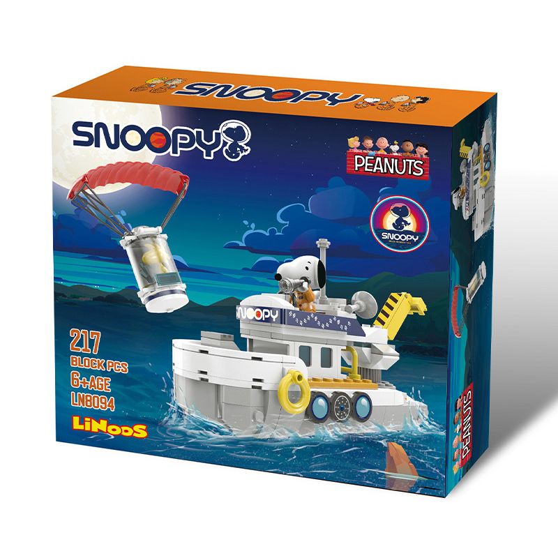 LINOOS LN8094 8094 non Lego RÌNH MÒ TRÊN MẶT TRĂNG bộ đồ chơi xếp lắp ráp ghép mô hình Movie & Game SNOOPY Phim Và Trò Chơi 217 khối