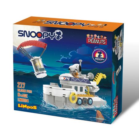 LINOOS LN8094 8094 non  RÌNH MÒ TRÊN MẶT TRĂNG bộ đồ chơi xếp lắp ráp ghép mô hình Movie & Game SNOOPY Phim Và Trò Chơi 217 khối