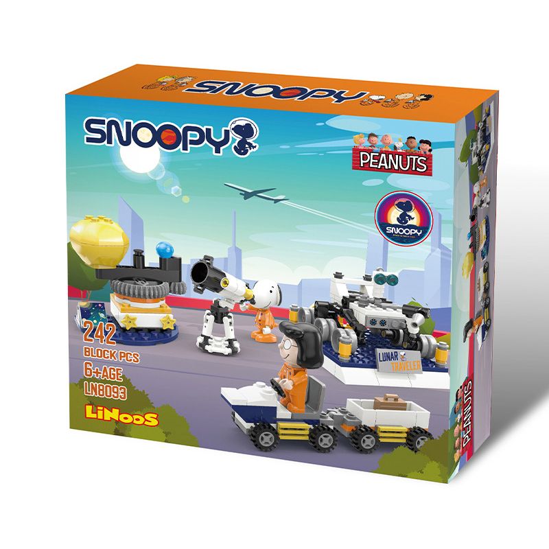 LINOOS LN8093 8093 non Lego RÌNH MÒ TRÊN MẶT TRĂNG bộ đồ chơi xếp lắp ráp ghép mô hình Movie & Game SNOOPY Phim Và Trò Chơi 242 khối