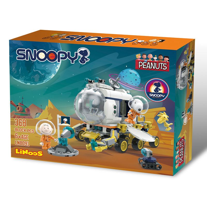 LINOOS LN8091 8091 non Lego XE THÁM HIỂM bộ đồ chơi xếp lắp ráp ghép mô hình SNOOPY 369 khối