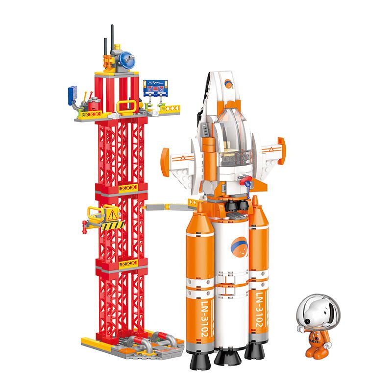 LINOOS LN3102 3102 non Lego TÊN LỬA ÂM THANH bộ đồ chơi xếp lắp ráp ghép mô hình MARS BASE SPACE SHUTTLE 558 khối