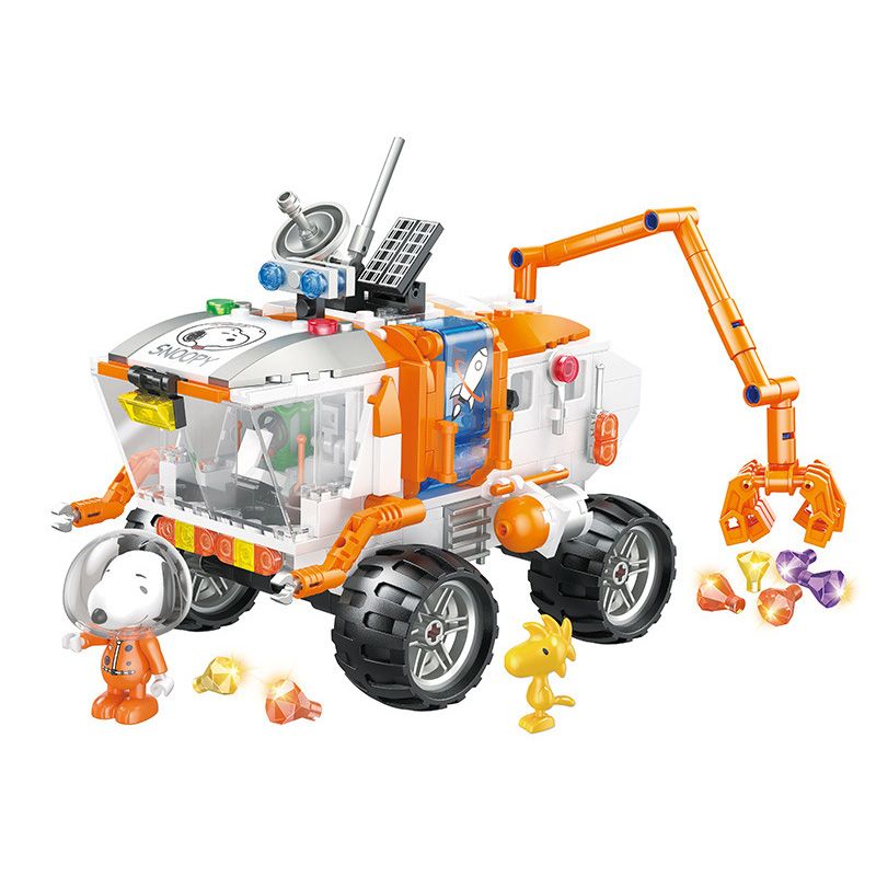 LINOOS LN3100 3100 non Lego THÁM HIỂM SAO HỎA SNOOPY MARS ROVER bộ đồ chơi xếp lắp ráp ghép mô hình MARS EXPLORATION 401 khối