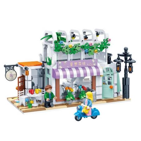 ZHI DELE DL-50204 50204 DL50204 non  NHÀ HOA MIXIANG bộ đồ chơi xếp lắp ráp ghép mô hình 726 khối