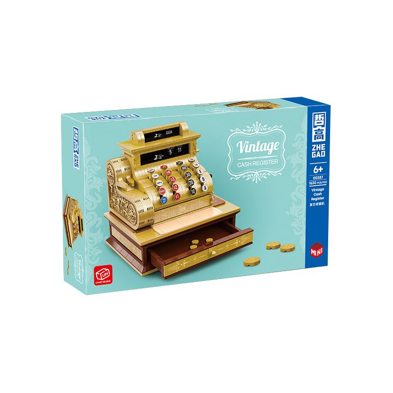 ZHEGAO 00387 non Lego MÁY TÍNH TIỀN CỔ ĐIỂN bộ đồ chơi xếp lắp ráp ghép mô hình Creator Expert VINTAGE CASH REGISTER Chuyên Gia Sáng Tạo 1630 khối