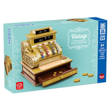 ZHEGAO 00387 non  MÁY TÍNH TIỀN CỔ ĐIỂN bộ đồ chơi xếp lắp ráp ghép mô hình Creator Expert VINTAGE CASH REGISTER Chuyên Gia Sáng Tạo 1630 khối