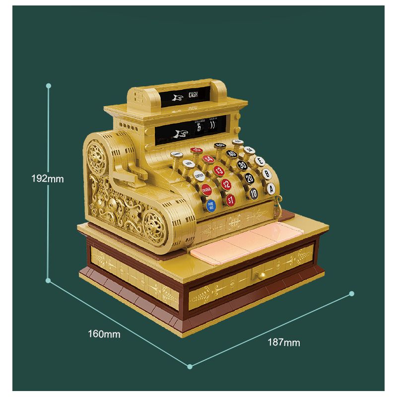 ZHEGAO 00387 non  MÁY TÍNH TIỀN CỔ ĐIỂN bộ đồ chơi xếp lắp ráp ghép mô hình Creator Expert VINTAGE CASH REGISTER Chuyên Gia Sáng Tạo 1630 khối