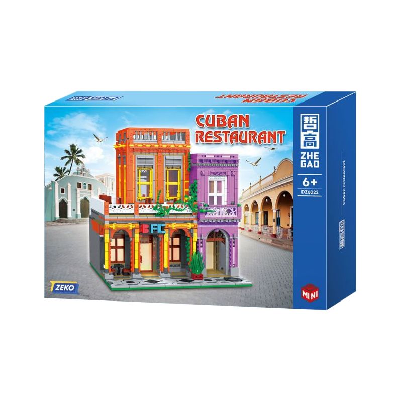 ZHEGAO DZ6022 6022 non Lego NHÀ HÀNG CUBA bộ đồ chơi xếp lắp ráp ghép mô hình Modular Buildings CUBAN RESTAURANT Mô Hình Nhà Cửa 2279 khối