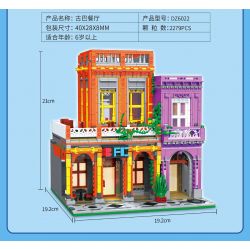 ZHEGAO DZ6022 6022 non  NHÀ HÀNG CUBA bộ đồ chơi xếp lắp ráp ghép mô hình Modular Buildings CUBAN RESTAURANT Mô Hình Nhà Cửa 2279 khối