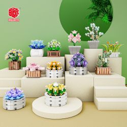 XIANG JUN 10975 non  SHOP HOA CÂY CẢNH 6 LOẠI CHẬU MỌNG NƯỚC THIÊN THẦN TUYẾT CÚC NGỌC BÍCH TIÊN LINGBO BƯỚM TÍM NỤ TẦM XUÂN SAN HÔ JI bộ đồ chơi xếp lắp ráp ghép mô hình Creator Sáng Tạo
