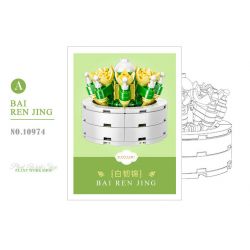 XIANG JUN 10975 non  SHOP HOA CÂY CẢNH 6 LOẠI CHẬU MỌNG NƯỚC THIÊN THẦN TUYẾT CÚC NGỌC BÍCH TIÊN LINGBO BƯỚM TÍM NỤ TẦM XUÂN SAN HÔ JI bộ đồ chơi xếp lắp ráp ghép mô hình Creator Sáng Tạo