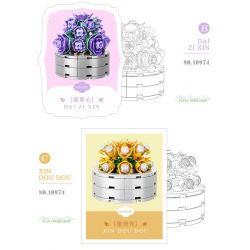 XIANG JUN 10975 non  SHOP HOA CÂY CẢNH 6 LOẠI CHẬU MỌNG NƯỚC THIÊN THẦN TUYẾT CÚC NGỌC BÍCH TIÊN LINGBO BƯỚM TÍM NỤ TẦM XUÂN SAN HÔ JI bộ đồ chơi xếp lắp ráp ghép mô hình Creator Sáng Tạo