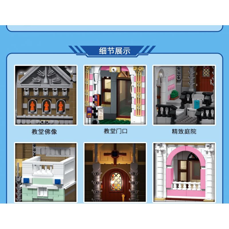 ZHEGAO DZ6021 6021 non  NHÀ THỜ CUBA bộ đồ chơi xếp lắp ráp ghép mô hình Modular Buildings CHURCH OF CUBA Mô Hình Nhà Cửa 2300 khối