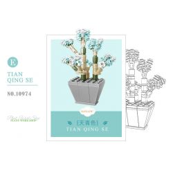 XIANG JUN 10975 non  SHOP HOA CÂY CẢNH 6 LOẠI CHẬU MỌNG NƯỚC THIÊN THẦN TUYẾT CÚC NGỌC BÍCH TIÊN LINGBO BƯỚM TÍM NỤ TẦM XUÂN SAN HÔ JI bộ đồ chơi xếp lắp ráp ghép mô hình Creator Sáng Tạo