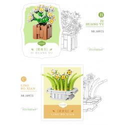 XIANG JUN 10975 non  SHOP HOA CÂY CẢNH 6 LOẠI CHẬU MỌNG NƯỚC THIÊN THẦN TUYẾT CÚC NGỌC BÍCH TIÊN LINGBO BƯỚM TÍM NỤ TẦM XUÂN SAN HÔ JI bộ đồ chơi xếp lắp ráp ghép mô hình Creator Sáng Tạo