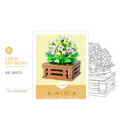 XIANG JUN 10975 non  SHOP HOA CÂY CẢNH 6 LOẠI CHẬU MỌNG NƯỚC THIÊN THẦN TUYẾT CÚC NGỌC BÍCH TIÊN LINGBO BƯỚM TÍM NỤ TẦM XUÂN SAN HÔ JI bộ đồ chơi xếp lắp ráp ghép mô hình Creator Sáng Tạo