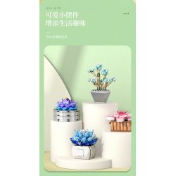 XIANG JUN 10975 non  SHOP HOA CÂY CẢNH 6 LOẠI CHẬU MỌNG NƯỚC THIÊN THẦN TUYẾT CÚC NGỌC BÍCH TIÊN LINGBO BƯỚM TÍM NỤ TẦM XUÂN SAN HÔ JI bộ đồ chơi xếp lắp ráp ghép mô hình Creator Sáng Tạo