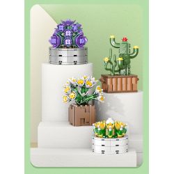 XIANG JUN 10975 non  SHOP HOA CÂY CẢNH 6 LOẠI CHẬU MỌNG NƯỚC THIÊN THẦN TUYẾT CÚC NGỌC BÍCH TIÊN LINGBO BƯỚM TÍM NỤ TẦM XUÂN SAN HÔ JI bộ đồ chơi xếp lắp ráp ghép mô hình Creator Sáng Tạo