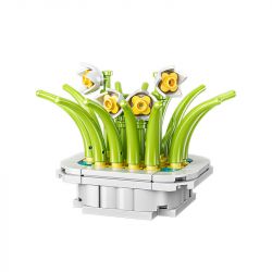 XIANG JUN 10975 non  SHOP HOA CÂY CẢNH 6 LOẠI CHẬU MỌNG NƯỚC THIÊN THẦN TUYẾT CÚC NGỌC BÍCH TIÊN LINGBO BƯỚM TÍM NỤ TẦM XUÂN SAN HÔ JI bộ đồ chơi xếp lắp ráp ghép mô hình Creator Sáng Tạo