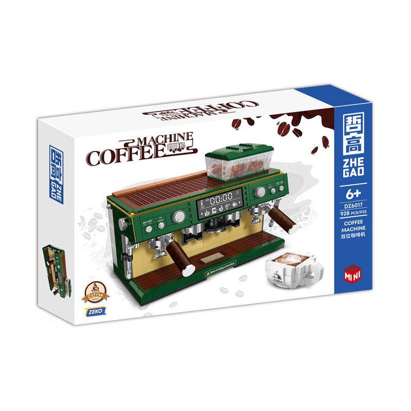 ZHEGAO DZ6017 6017 non Lego MÁY PHA CÀ PHÊ ĐÔI bộ đồ chơi xếp lắp ráp ghép mô hình Creator COFFEE MACHINE Sáng Tạo 928 khối