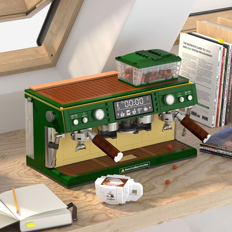 ZHEGAO DZ6017 6017 non  MÁY PHA CÀ PHÊ ĐÔI bộ đồ chơi xếp lắp ráp ghép mô hình Creator COFFEE MACHINE Sáng Tạo 928 khối
