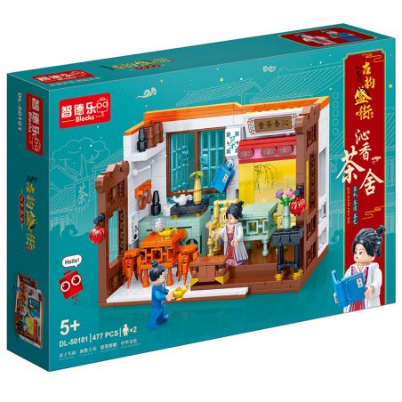 ZHI DELE DL-50101 50101 DL50101 non  QUÁN TRÀ QINXIANG bộ đồ chơi xếp lắp ráp ghép mô hình 477 khối