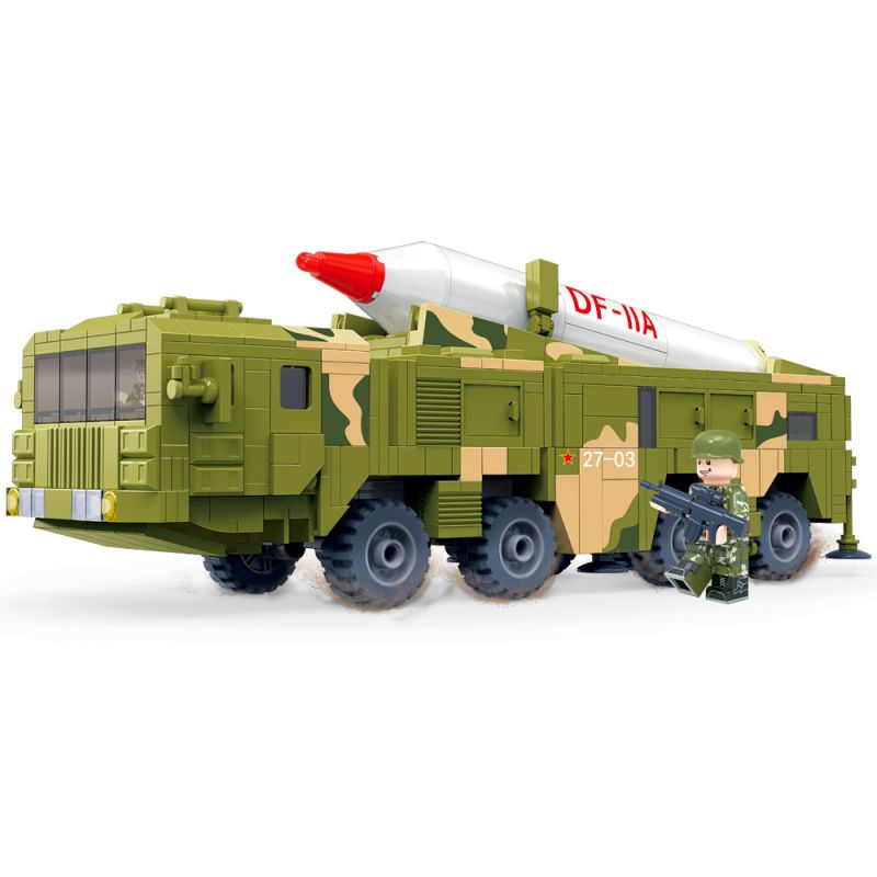 ZHI DELE DL-40008 40008 DL40008 non Lego TÊN LỬA ĐẠN ĐẠO TẦM NGẮN DONGFENG-11 bộ đồ chơi xếp lắp ráp ghép mô hình Military Army Quân Sự Bộ Đội 714 khối