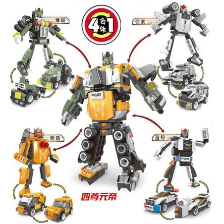 QIAO LE TONG TS30102 30102 non  THAY ĐỔI BIỆT ĐỘI SIÊU LÍNH bộ đồ chơi xếp lắp ráp ghép mô hình Creator Sáng Tạo